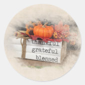 Sierkussen najaarboeken ronde sticker (Voorkant)