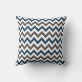 Sierkussen Navy Blue en Gray Chevron (Achterkant)