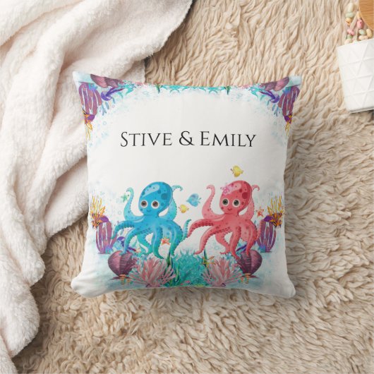Sierkussen Octopus van Twins Ocean Colorful baby (Deken)