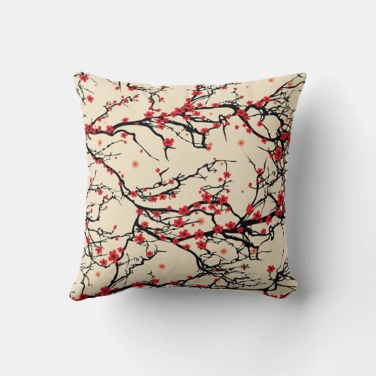 Sierkussen Oriental Japanse Sakura Plum Blossom (Achterkant)