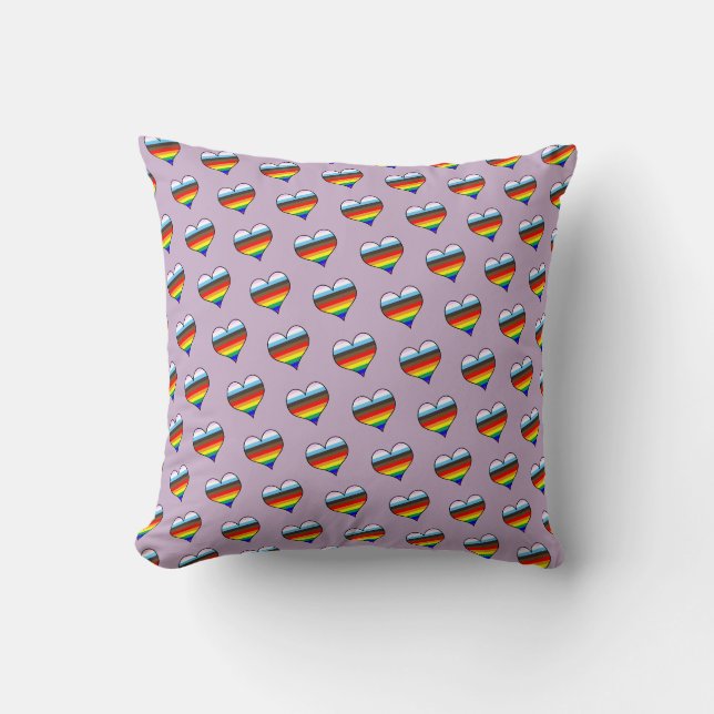 Sierkussen Rainbow Heart Pattern (Voorkant)