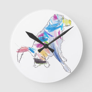 Sierkussen regenbooghond ronde klok