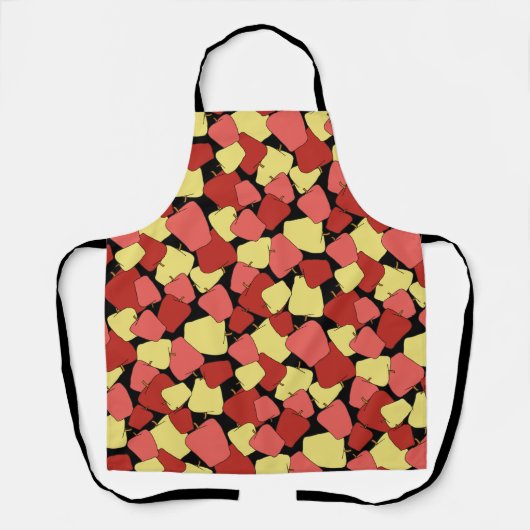 Sierkussen rode en gele appels schort (Voorkant)