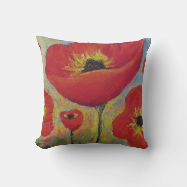Sierkussen Rode papaver (Voorkant)