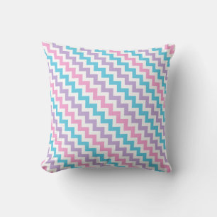 Sierkussen, roze, lavender, Turquoise Chevrons Kussen
