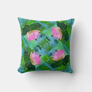 Sierkussen - Roze Lotus Abstract