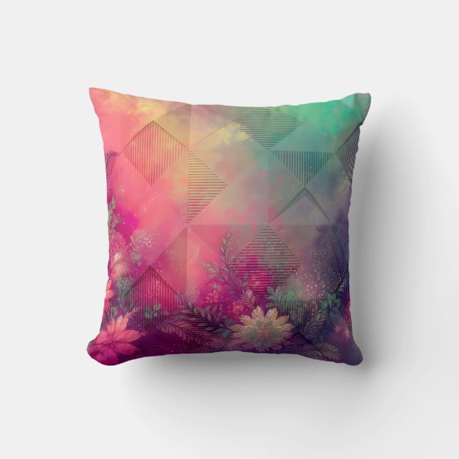 Sierkussen - Roze Magenta Abstract (Voorkant)