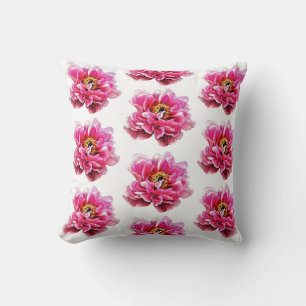 Sierkussen roze pioenen