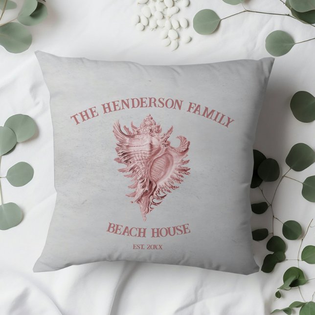 Sierkussen Roze verpakking Shell (Pink Conch Shell Throw Pillow)