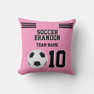 Sierkussen roze voetbal football gepersonaliseerd