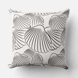 Sierkussen Shell van hedendaags wit en zwart Zee