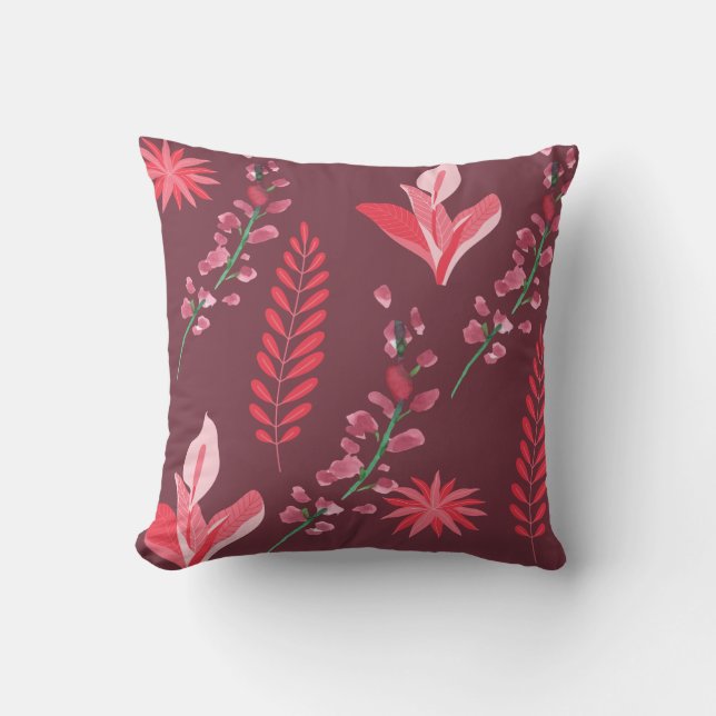 Sierkussen, Sierkussen 16" x 16" Bloemenpatroon (Voorkant)