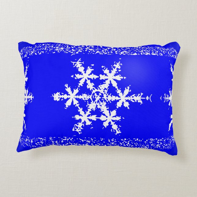 Sierkussen sneeuwvlokken decoratief kussen (Achterkant)