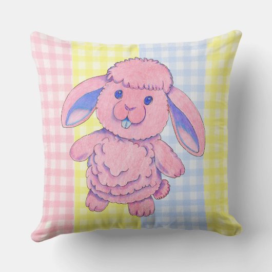 Sierkussen Speelgoed Rabbit Gingham (Achterkant)