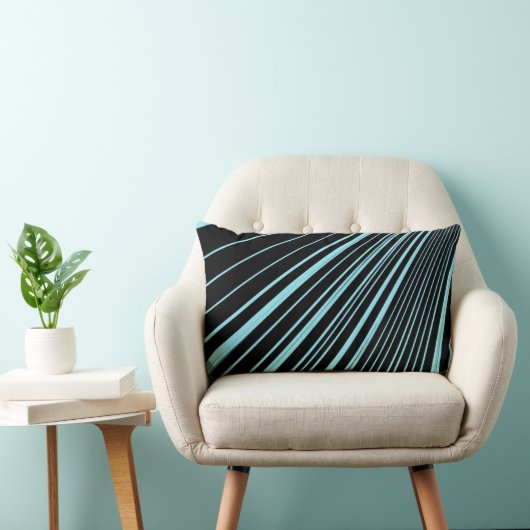 Sierkussen Stripe Aqua Blue Black Kussen (Stoel)