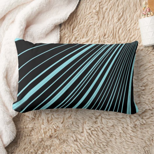 Sierkussen Stripe Aqua Blue Black Kussen (Deken)