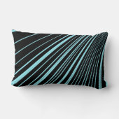 Sierkussen Stripe Aqua Blue Black Kussen (Achterkant)