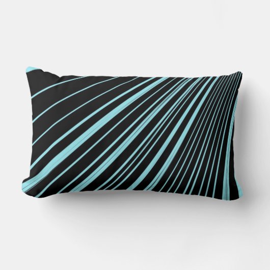 Sierkussen Stripe Aqua Blue Black Kussen (Voorkant)