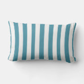 Sierkussen Stripe Aqua Blue White Kussen (Achterkant)