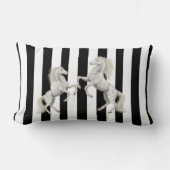 Sierkussen Stripe Black White Horse Kussen (Voorkant)
