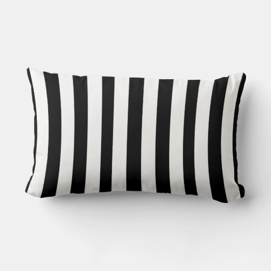 Sierkussen Stripe Black White Kussen (Achterkant)