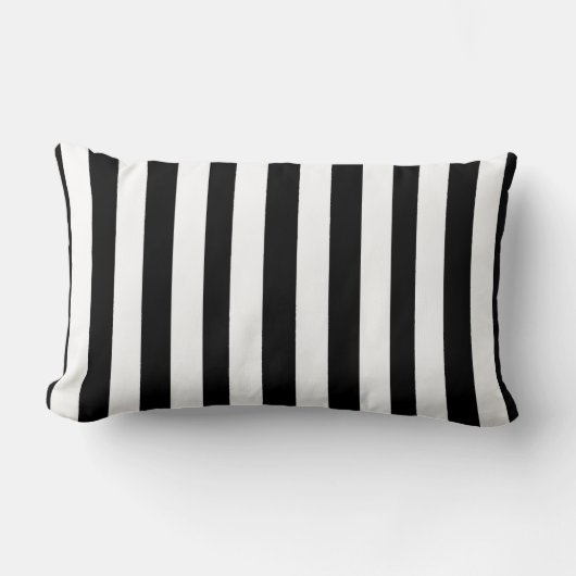 Sierkussen Stripe Black White Kussen (Voorkant)