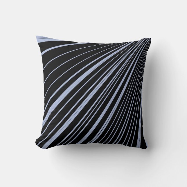 Sierkussen Stripe Dark Blue Black (Voorkant)