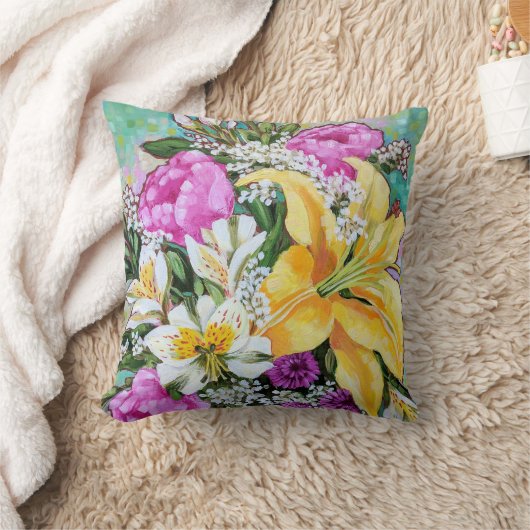 Sierkussen "Sweet and Sassy Spring Bouquet" (Deken)