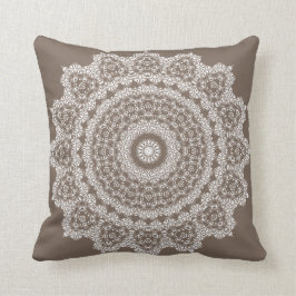 Sierkussen Taupe Lace Pattern