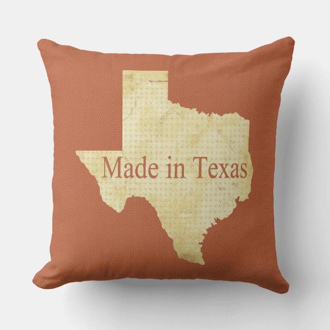 Sierkussen Texas Cream en Rusty Red Square (Voorkant)