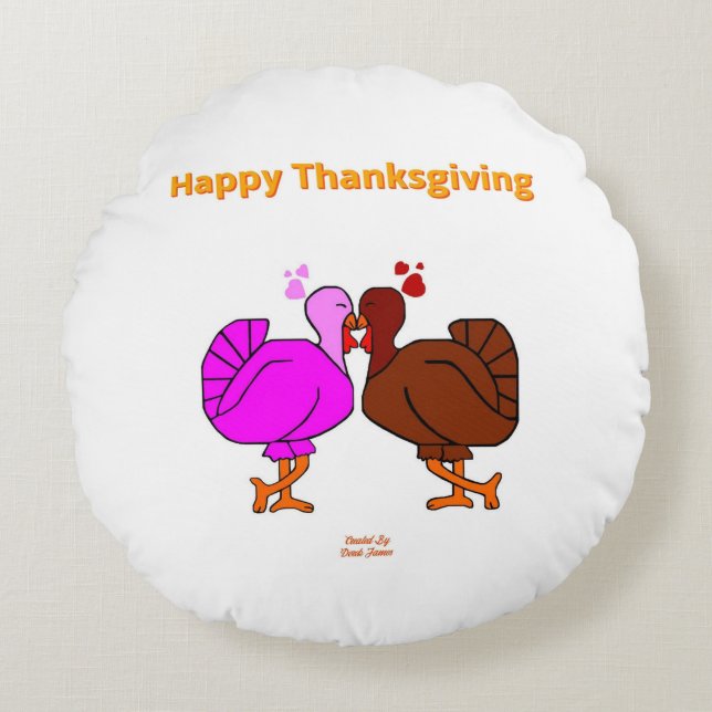 Sierkussen Thanksgiving-Passie Rond Kussen (Voorkant)