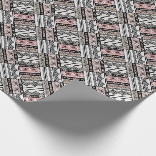 Sierkussen Traditioneel meetkundig stamhout Cadeaupapier (Hoek)