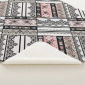 Sierkussen Traditioneel meetkundig stamhout Sherpa Deken (3/4)