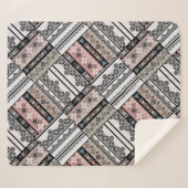 Sierkussen Traditioneel meetkundig stamhout Sherpa Deken (Voorkant (horizontaal))