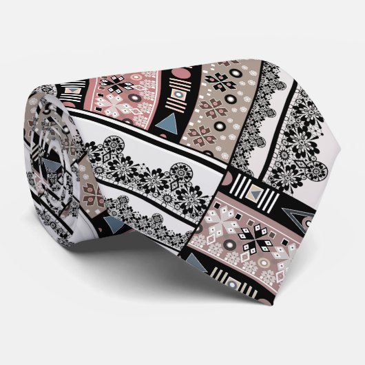 Sierkussen Traditioneel meetkundig stamhout Stropdas (Opgerold)