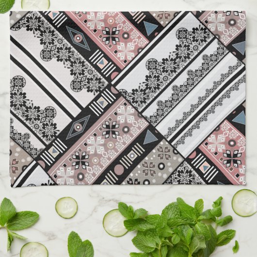 Sierkussen Traditioneel meetkundig stamhout Theedoek (Gevouwen)