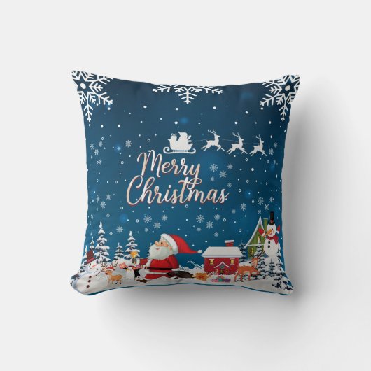 Sierkussen Trendy Merry kerstsnowflakes (Voorkant)