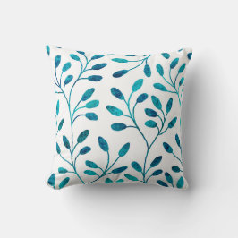 Sierkussen | Turkooisblauw Bloempatroon