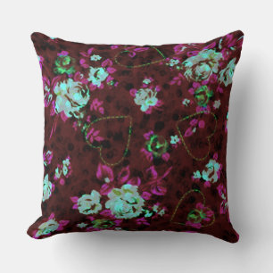 Sierkussen van Aqua- en Fushia-Rozen