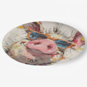 Sierkussen van biggen papieren bordje (Gekanteld)