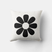 Sierkussen van Black and White Daisy (Achterkant)