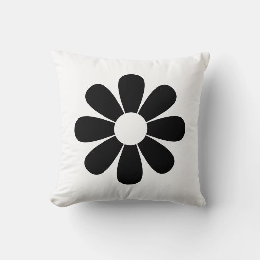 Sierkussen van Black and White Daisy (Voorkant)