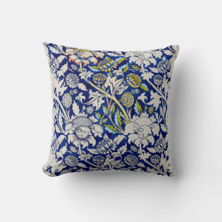 Sierkussen van blauwe en witte Floral