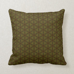 Sierkussen van bruine en groene Floral