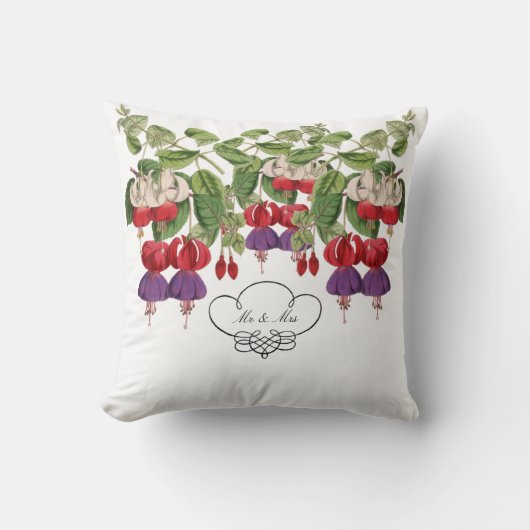 Sierkussen van de heer en mevrouw Fuschia Flower (Voorkant)