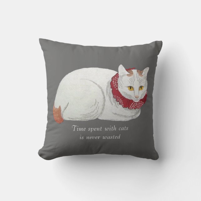  Sierkussen van de Japanse Kat Kunst (Voorkant)