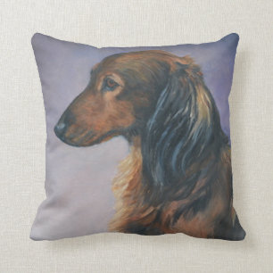 Sierkussen van de lange gehaaste dachshund Dog-kun