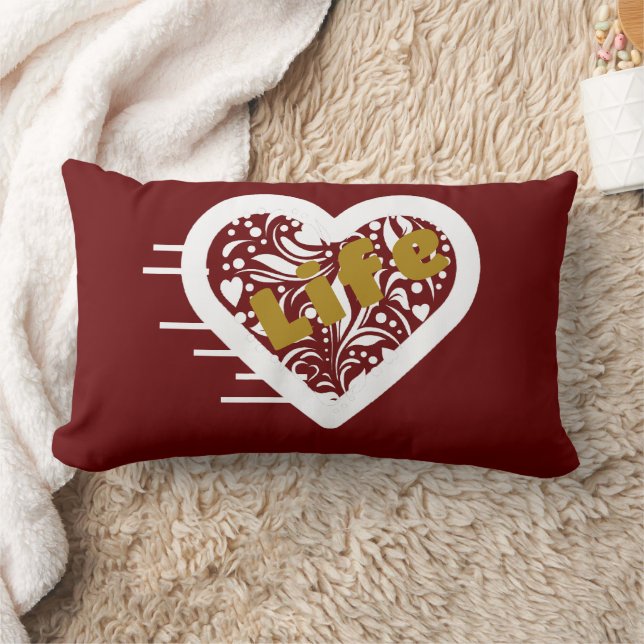 Sierkussen van de "Life Quote Maroon" door Poet Ad Kussen (Deken)