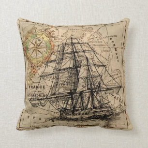 Sierkussen van de oude Nautical Map Decorative Acc