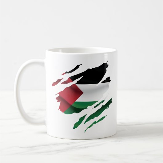 Sierkussen van de Palestijnse pride Flag T-Shirt Koffiemok (Links)